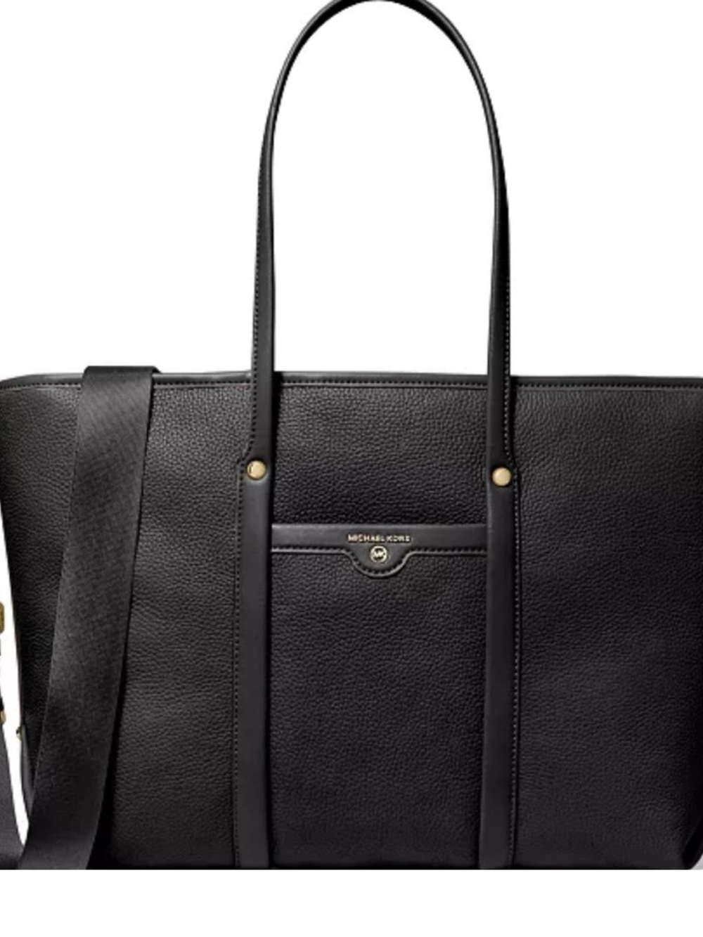 Michael Kors Black Pebbled Leather Tote with Shoulder Strap